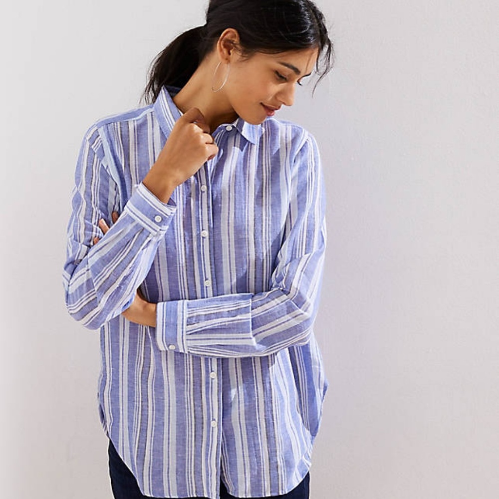 NWT Ann Taylor LOFT STRIPED BUTTON SHIRT - Picture 5 of 5